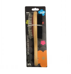 DOG GROOMING DOUBLE SIDED WOODEN BRUSH